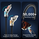 PURSUIT 4-in-1 240W SuperFast Charging CableMFi/MacBook/Samsung PpS/CertifiedMilitary-Grade Armor/Data Sync + 100W LaptopCharging Travel-Ready Tough Design, with storage box