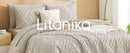 Litanika Comforter Full Queen King Size Set with Sheets Beige - 7 Pieces Bed in a Bag Full Chevron Tufted Complete Bedding Sets with Comforter, Sheets, Pillowcases & Shams