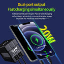 PURSUIT GaN Wall Charger with Retractable USB-C & Lightning Cables and Folding Plug