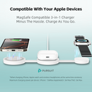 Pursuit 3-in-1 MagSafe Wireless-Foldable Fast Charge for iPhone & Apple Watch, AirPods, Android Magnetic Mount, Portable Travel Electronic