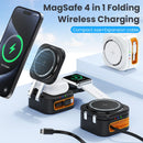 2025 4-in-1 Multi-Device Charging Cable Fast Charging Compatible with iPhone Android Apple Watch & AirPods Series Portable Design for Travel & Home Use