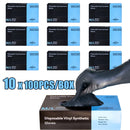 100pcs Heavy-Duty Black Nitrile Disposable Gloves | Latex-Free, Powder-Free, Durable & Stab-Resistant with Textured Fingertips for Grip - Multi-Purpose for Car Repair, Painting, Kitchen, Bathroom Cleaning