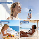 Portable Misting Fan with 18H Battery Life, 100 Speed Adjustable Personal Cooling Fan, Rechargeable Handheld & Desktop Fan with 1 Hour Mist Tank, Handle Stand and Lanyard