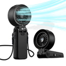 Portable Misting Fan with 18H Battery Life, 100 Speed Adjustable Personal Cooling Fan, Rechargeable Handheld & Desktop Fan with 1 Hour Mist Tank, Handle Stand and Lanyard