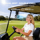 Portable Misting Fan, Clip-On or Flexible Tripod Personal Cooling Fan, Fine Mist Cools Air up to 15°F, 100 Speed Levels, Rechargeable Fan for Strollers, Golf Carts & Desktop Use