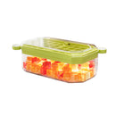 Bi-Fold Ice Lattice Single Layer with Covered Ice Bin Ice Spoon, Easy Release Spill-Resistant Ice Cube Maker Ice Cube Tray Mold for Whiskey Cocktail,Tea,Coffee