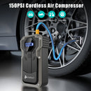 Pursuit 3-in-1 Jump Starter, Air Compressor and Powerbank - 12V Supersafe Lithium 2000A Portable Car Battery Booster, 150PSI Tire Inflator with Auto-Shutoff, and Backup Powerbank + Emergency LED Light
