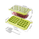 Bi-Fold Ice Lattice Single Layer with Covered Ice Bin Ice Spoon, Easy Release Spill-Resistant Ice Cube Maker Ice Cube Tray Mold for Whiskey Cocktail,Tea,Coffee