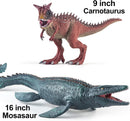 6 Pcs Big Dinosaur Toys Set,Realistic-Looking Dino T-Rex Carnotaurus,Blue Velociraptor, Mosasaurus Toy for Boys Girls Children Kids 3-12 Years Old, Idea Brithday Christmas Gifts.