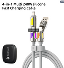 PURSUIT 4-in-1 240W SuperFast Charging CableMFi/MacBook/Samsung PpS/CertifiedMilitary-Grade Armor/Data Sync + 100W LaptopCharging Travel-Ready Tough Design, with storage box