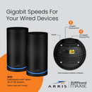 ARRIS Surfboard mAX 6E W161 Tri-Band Mesh Wi-Fi 6E System, AXE6600 Wi-Fi Speeds up to 6.6 Gbps, 6 GHz Band, Coverage up to 5,500 sq ft, 4.8 Gbps Backhaul, 2 Routers, 2.5 Gbps Ethernet Port