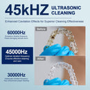 Ultrasonic Retainer Cleaner Machine – 45kHz Retainer Cleaner for Night Guards, Mouth Guards, Dentures – 24W Dental Ultrasonic Cleaner with 4 Modes, 200ML – Great Gift for Braces Users