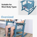 Patio Oversized Rocking Chair Outdoor, Weather Resistant, Low Maintenance, High Back Front Porch Rocker Chairs 385lbs Support