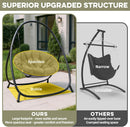 Hammock Hanging Chair with Stand Round-Shaped Swing Chair Indoor with Padded Cushion for Outdoor Bedroom Patio Balcony