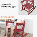 Patio Oversized Rocking Chair Outdoor, Weather Resistant, Low Maintenance, High Back Front Porch Rocker Chairs 385lbs Support