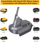 DM18DSV7V8 Battery Adapter Converter Convert Dewalt DCB205 20V Li-ion Batteries Milwaukee M18 18V Battery to for V7 V8 Battery V7/V8 Animal Motorhead Absolute Cordless Vacuums