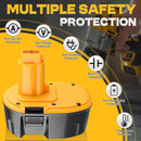 2 pack 18V 5.0Ah Ni-MH Replacement Battery for Dewalt XRP Tools | Compatible with DC9096, DC9098, DC9099, DW9095, DW9096, DW9098