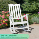 Patio Oversized Rocking Chair Outdoor, Weather Resistant, Low Maintenance, High Back Front Porch Rocker Chairs 385lbs Support