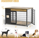 38" Dog Crate Furniture - Dog Crate with DIY Frame, Sliding Door Indoor Kennel, Wooden Dog Cage End Table, for Medium/Large Breed, Rustic Brown Size L
