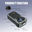 Pursuit 3-in-1 Jump Starter, Air Compressor and Powerbank - 12V Supersafe Lithium 2000A Portable Car Battery Booster, 150PSI Tire Inflator with Auto-Shutoff, and Backup Powerbank + Emergency LED Light