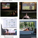 VIVOHOME 100 Inch 2-in-1 Portable Video Projector Screen with Triangle Stand, 16:9 Aspect Ratio Hanging Screen for Home School Office Indoor Outdoor