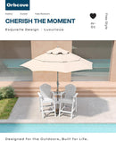 Tall Adirondack Chairs Set of 2 with 2-Layer Connecting Table, HDPE Bar Height Outdoor Table and Chairs with Umbrella Hole, All Weather Outdoor Bar Stools for Patio, Deck, Yard