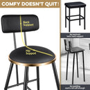 Bar Stools Set of 2 26 Inch Tall Counter Height Barstools with Backs Upholstered Bar Chairs for Kitchen Island Home Coffee Bar