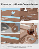 Aokia Plastic Lounge Chairs for Outside Set of 2 with Wheels & Cup Holder, Oversize HDPE 6-Position Chaise Lounge Outdoor Lounger for Patio & Pool.