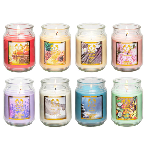 1pc/8pcs Scented Candles 18oz In 8 Scents: Tropical Essence,SPA Waters,Apple, Peony, Pineapple Papaya, Lavender, Vanilla Bean, Fresh Linen, Bath Candle, Yoga Candle - Ideal Holiday Gift for Women,Best gift for Mother's Day, Graduation, Easter