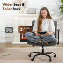 Criss Cross Chair with Wheels & Flip Arms, Wide Cross Legged Office Chair with Adjustable Tilt Criss-Cross Desk Chair with Lumbar Support for Home Office, Bedroom, Apartment Black