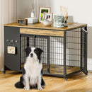 38" Dog Crate Furniture - Dog Crate with DIY Frame, Sliding Door Indoor Kennel, Wooden Dog Cage End Table, for Medium/Large Breed, Rustic Brown Size L
