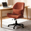 Criss Cross Chair with Wheels, Wide Cross Legged Office Chair Armless Comfy Desk Chair with Tall Back Vanity Chairs with Stress Relief Curved Design Seat for Bedroom & Office & Home Grey