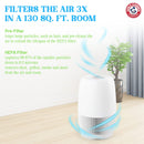 Arm & Hammer Allergen Defense 2-in-1 Desktop Air Purifier with HEPA Filter and Soft Night Light for Home and Office