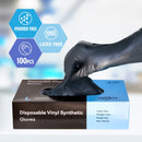 100pcs Heavy-Duty Black Nitrile Disposable Gloves | Latex-Free, Powder-Free, Durable & Stab-Resistant with Textured Fingertips for Grip - Multi-Purpose for Car Repair, Painting, Kitchen, Bathroom Cleaning