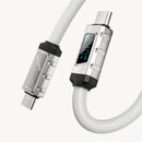 240W USB-C to USB-C PD Fast Charging Cable with Smart Power Display, Braided Durable Cable for Laptops, Tablets & Phones