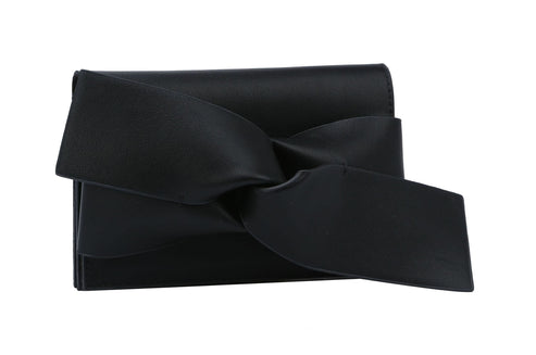 Vegan Leather Clutch Purse for Women, Crossbody Bag with Detachable Strap, Bow Tie Detail, Evening Bag, Messenger Style, Fashion Gift Idea