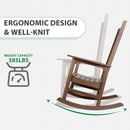 Patio Oversized Rocking Chair Outdoor, Weather Resistant, Low Maintenance, High Back Front Porch Rocker Chairs 385lbs Support