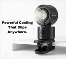Portable Misting Fan, Clip-On or Flexible Tripod Personal Cooling Fan, Fine Mist Cools Air up to 15°F, 100 Speed Levels, Rechargeable Fan for Strollers, Golf Carts & Desktop Use